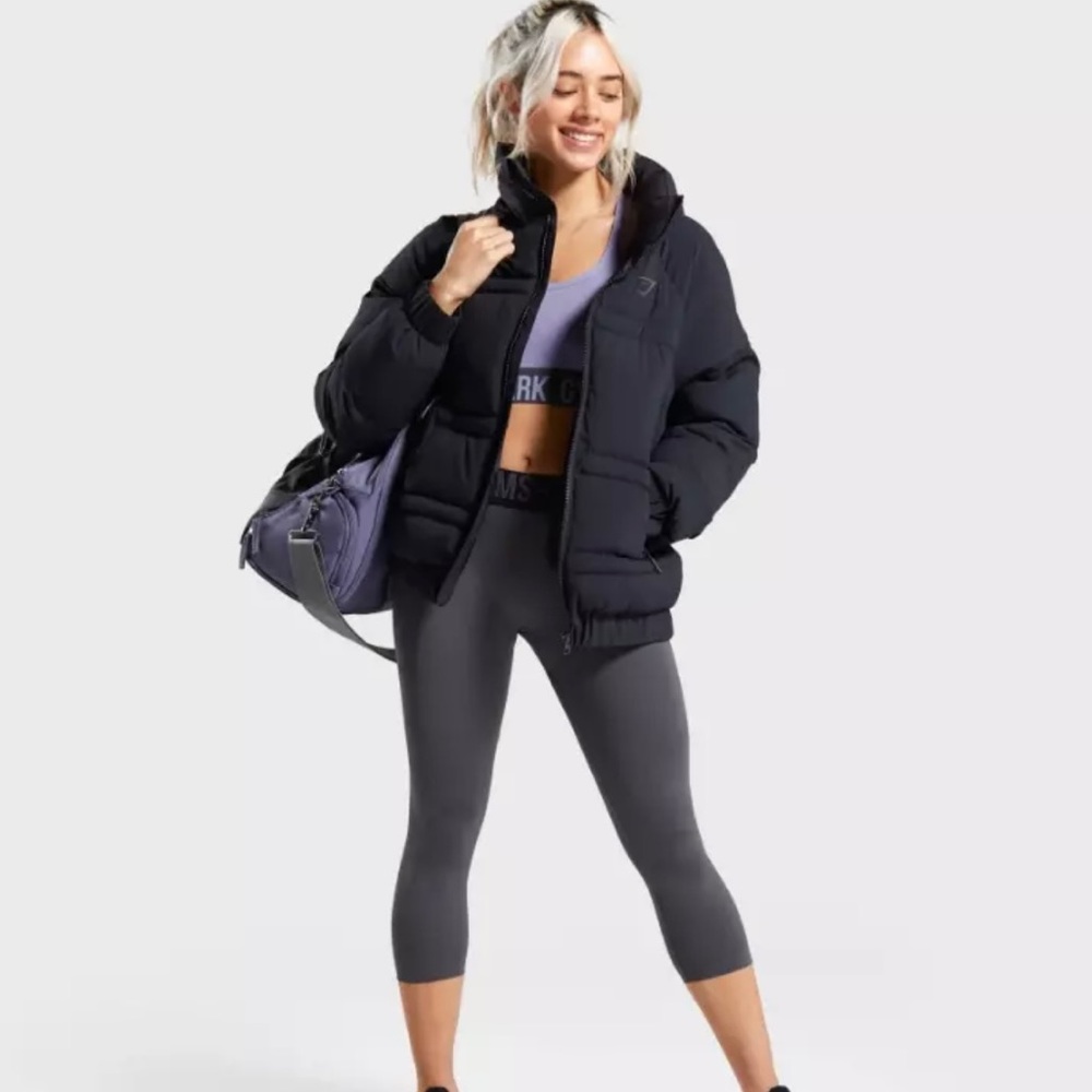 Gymshark Charcoal/Black Fit Cropped Leggings